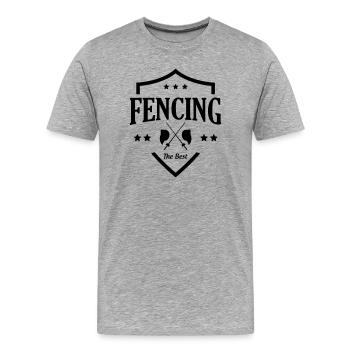 Fencing The Best Vintage Fencing Coat of Arms - Men's Premium Organic T-Shirt - heather grey - Front - Damien (186cm)