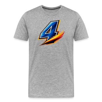 Nummer 4 Fußball Shirt Verteidiger Team - Männer Premium Bio T-Shirt - Grau meliert - Vorne - Damien (186cm)