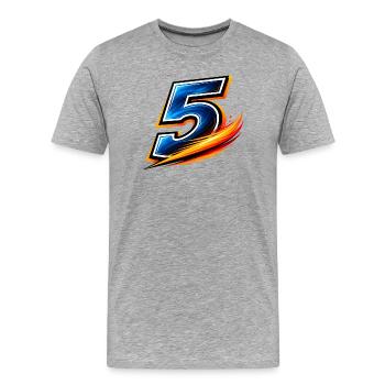Number 5 Football Shirt Team Player Sport - Men's Premium Organic T-Shirt - heather grey - Front - Damien (186cm)