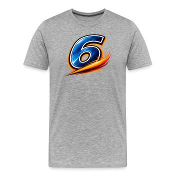 Numéro 6 Maillot de football Milieu de terrain - T-shirt bio Premium Homme - gris chiné - Devant - Damien (186cm)
