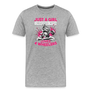 Quad ATV Femme Fille Quad Quad - T-shirt bio Premium Homme - gris chiné - Devant - Damien (186cm)