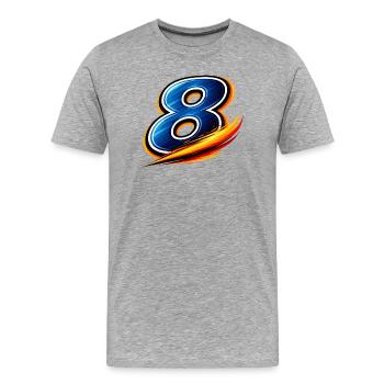 Numéro 8 Maillot de football Milieu de terrain polyvalent - T-shirt bio Premium Homme - gris chiné - Devant - Damien (186cm)