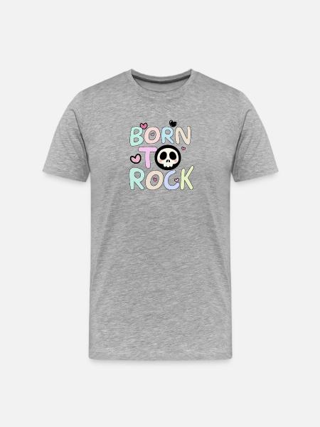 Born To Rock Rainbow - Men's Premium Organic T-Shirt - heather grey