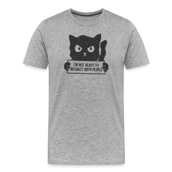 Je ne suis pas prêt à interagir avec les gens - T-shirt bio Premium Homme - gris chiné - Devant - Damien (186cm)