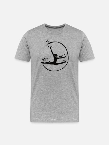 Gymnast With Band Rhythmic Gymnastics - Men's Premium Organic T-Shirt - heather grey
