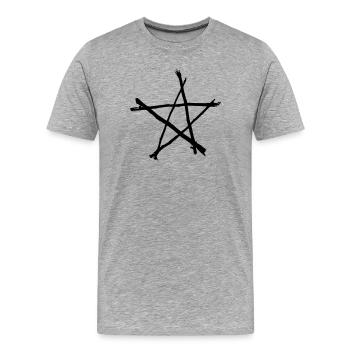 Pentagramme - T-shirt bio Premium Homme - gris chiné - Devant - Damien (186cm)