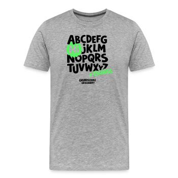 Grundschule Abschluss Shirt ABC - Männer Premium Bio T-Shirt - Grau meliert - Vorne - Damien (186cm)