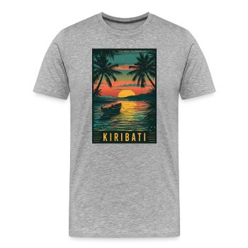 Découvrez le paradis insulaire tropical de Kiribati - T-shirt bio Premium Homme - gris chiné - Devant - Damien (186cm)