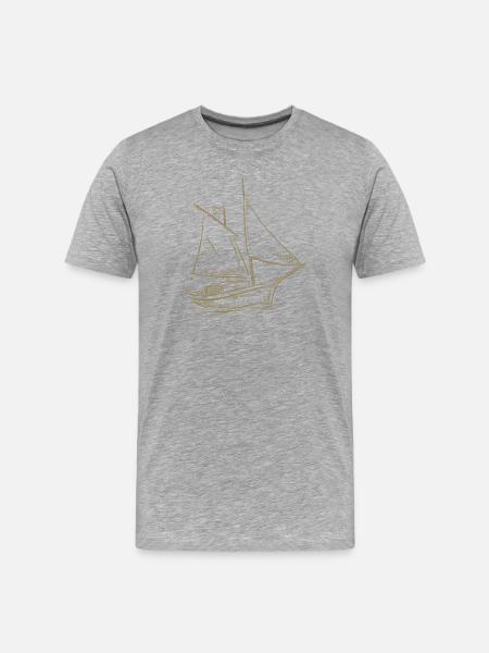 Aventure de voile en silhouette - T-shirt bio Premium Homme - gris chiné