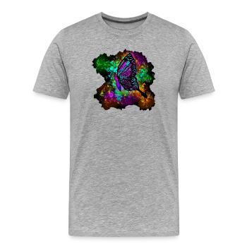 Papillon tacheté - T-shirt bio Premium Homme - gris chiné - Devant - Damien (186cm)