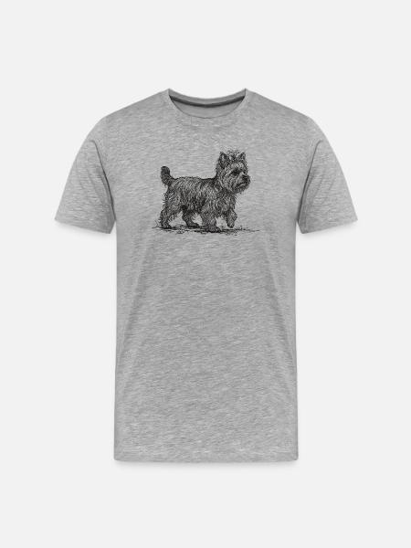 Yorkshire Terrier Sketch – Dog Design - Men's Premium Organic T-Shirt - heather grey