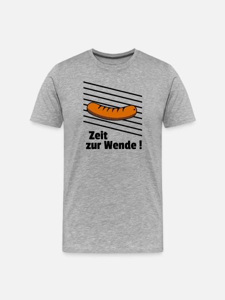 Wurst Wende - Männer Premium Bio T-Shirt - Grau meliert