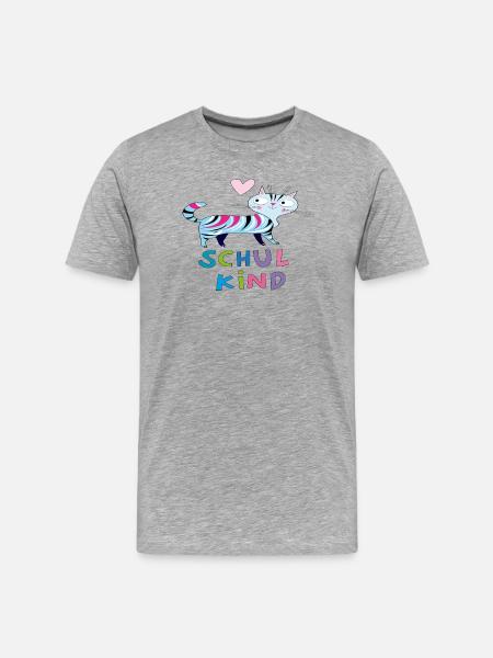 stolzes Schulkind - Männer Premium Bio T-Shirt - Grau meliert