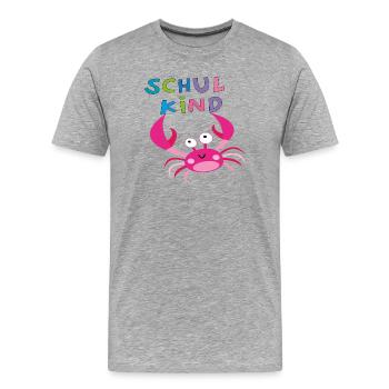 Schulkind  - Männer Premium Bio T-Shirt - Grau meliert - Vorne - Damien (186cm)
