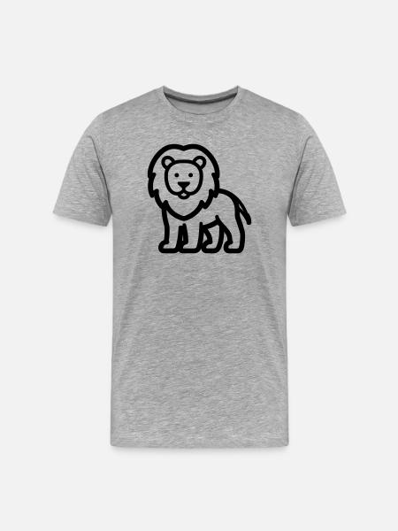 lion - T-shirt bio Premium Homme - gris chiné