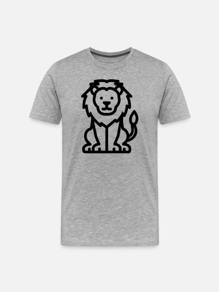 lion - Men's Premium Organic T-Shirt - heather grey