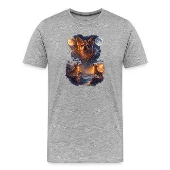 Chihuahua zwei Monde - Männer Premium Bio T-Shirt - Grau meliert - Vorne - Damien (186cm)