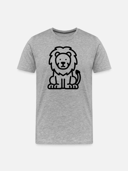 lion - T-shirt bio Premium Homme - gris chiné