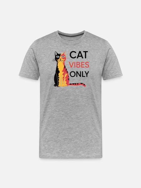 Cats Vibes Only Design - Men's Premium Organic T-Shirt - heather grey