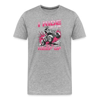 Quad ATV Femme Fille Quad Quad - T-shirt bio Premium Homme - gris chiné - Devant - Damien (186cm)