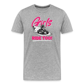 Quad ATV Femme Fille Quad Quad - T-shirt bio Premium Homme - gris chiné - Devant - Damien (186cm)