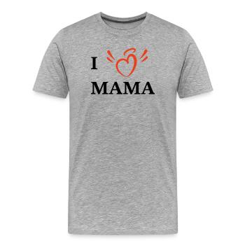 I love mom - Men's Premium Organic T-Shirt - heather grey - Front - Damien (186cm)