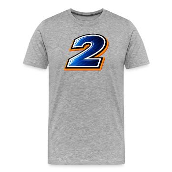 Nummer 2 Fußball Shirt Turnier 2026 Design  - Männer Premium Bio T-Shirt - Grau meliert - Vorne - Damien (186cm)