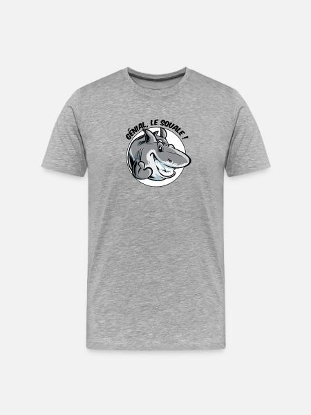 Génial, le squale ! - T-shirt bio Premium Homme - gris chiné