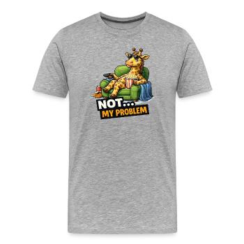 Not My Problem Giraffe Canapé Meme - T-shirt bio Premium Homme - gris chiné - Devant - Damien (186cm)