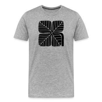 Conception audacieuse de trèfle porte-bonheur en linogravure - T-shirt bio Premium Homme - gris chiné - Devant - Damien (186cm)