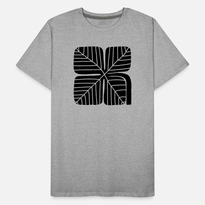 Conception audacieuse de trèfle porte-bonheur en linogravure T-shirt bio Premium Homme
