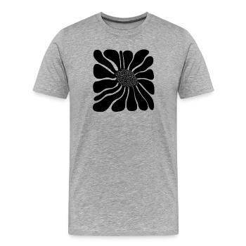 Audace, abstrait et rétro Bloom - T-shirt bio Premium Homme - gris chiné - Devant - Damien (186cm)