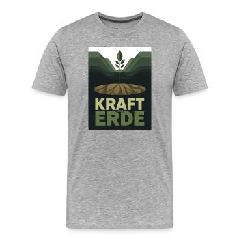 Kraft der Erde 1930s Plakat Natur Landwirtschaft - Männer Premium Bio T-Shirt - Grau meliert - Vorne - Damien (186cm)