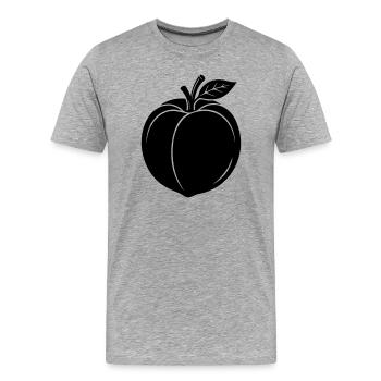Silhouette du Fruit de la Pêche - T-shirt bio Premium Homme - gris chiné - Devant - Damien (186cm)