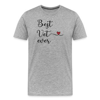 Tierarzt - Männer Premium Bio T-Shirt - Grau meliert - Vorne - Damien (186cm)