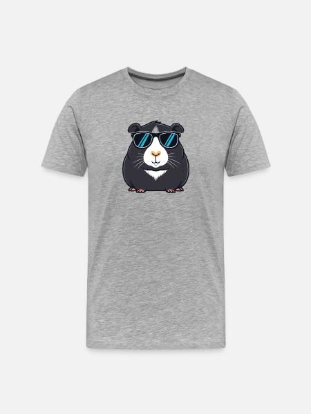 Kapybara Schwarze Kühle Sonnenbrillen - Männer Premium Bio T-Shirt - Grau meliert