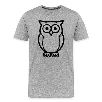 chouette - T-shirt bio Premium Homme - gris chiné - Devant - Damien (186cm)