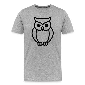 chouette - T-shirt bio Premium Homme - gris chiné - Devant - Damien (186cm)