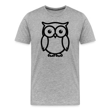 chouette - T-shirt bio Premium Homme - gris chiné - Devant - Damien (186cm)