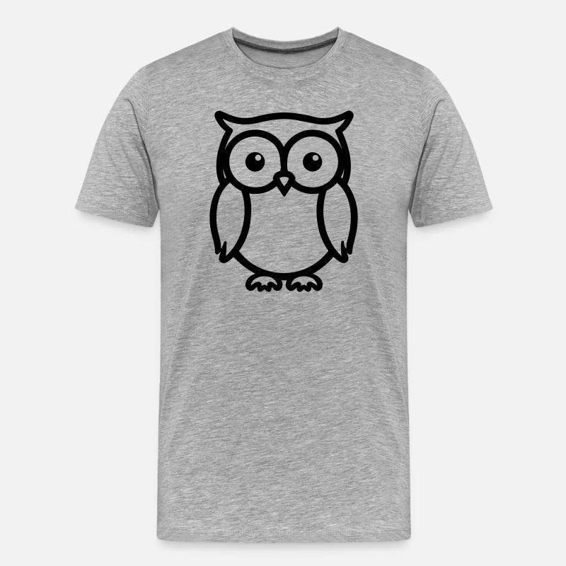 Eule - Männer Premium Bio T-Shirt - Grau meliert