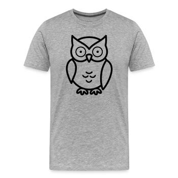 chouette - T-shirt bio Premium Homme - gris chiné - Devant - Damien (186cm)