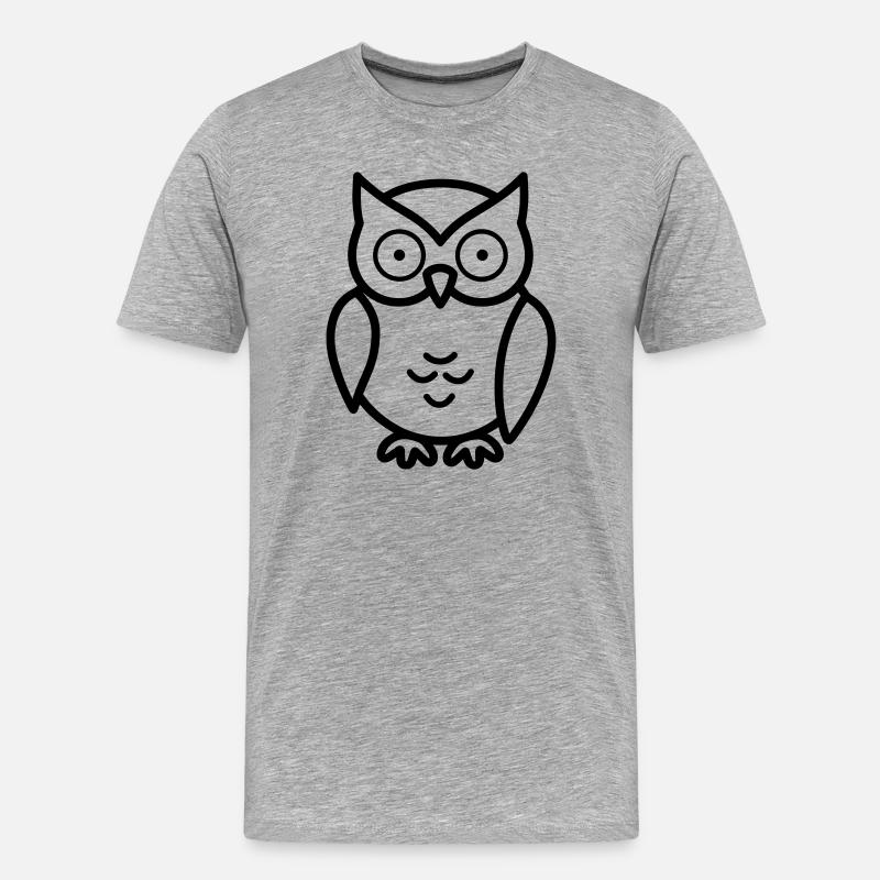 Eule - Männer Premium Bio T-Shirt - Grau meliert