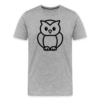 chouette - T-shirt bio Premium Homme - gris chiné - Devant - Damien (186cm)