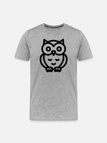 Owl - Men's Premium Organic T-Shirt - heather grey
