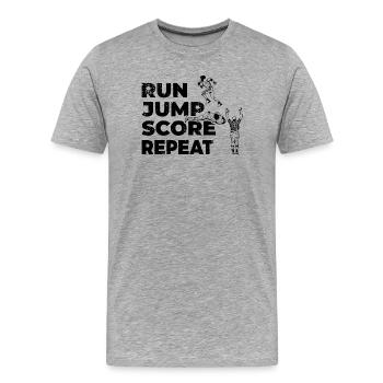 Répétition du score de saut à la course - T-shirt bio Premium Homme - gris chiné - Devant - Damien (186cm)