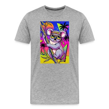 Koala - Männer Premium Bio T-Shirt - Grau meliert - Vorne - Damien (186cm)