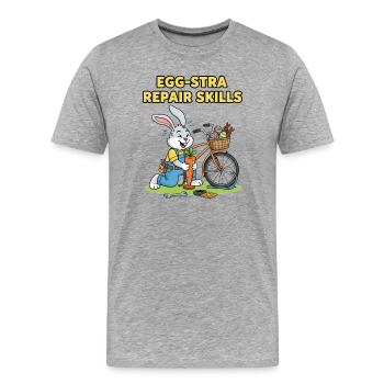 Easter Bunny Bike Repair Humor - Men's Premium Organic T-Shirt - heather grey - Front - Damien (186cm)