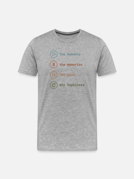 Mindfulness, Moments, Memories, Happiness - Men's Premium Organic T-Shirt - heather grey