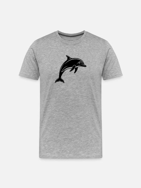 Dolphin - Men's Premium Organic T-Shirt - heather grey