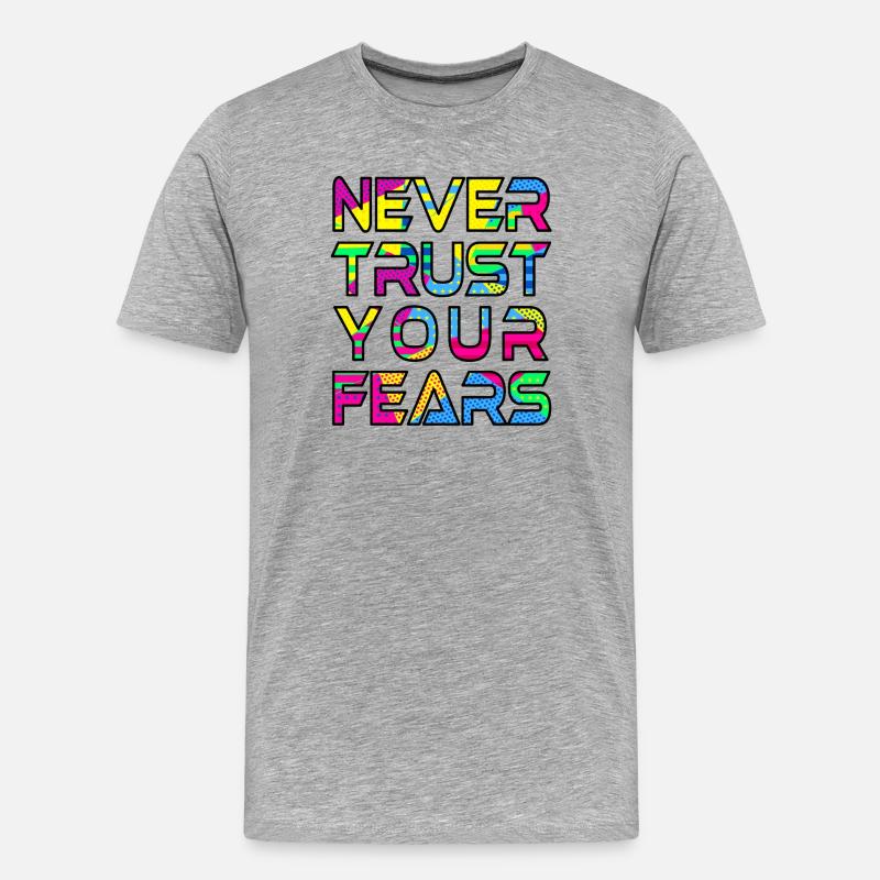 Niemals Angst vor B - Männer Premium Bio T-Shirt - Grau meliert
